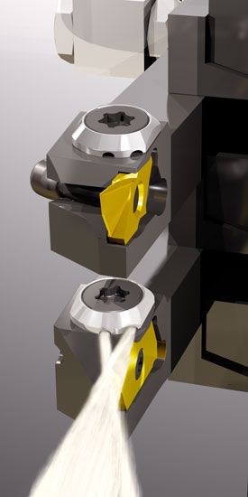 WhiHip toolholders with through coolant in sliding head lathe