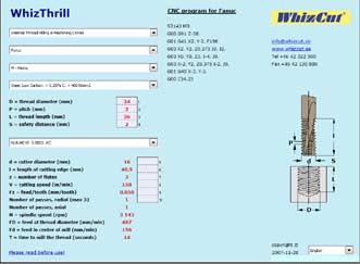 WhizThrill Thread Milling Program Software