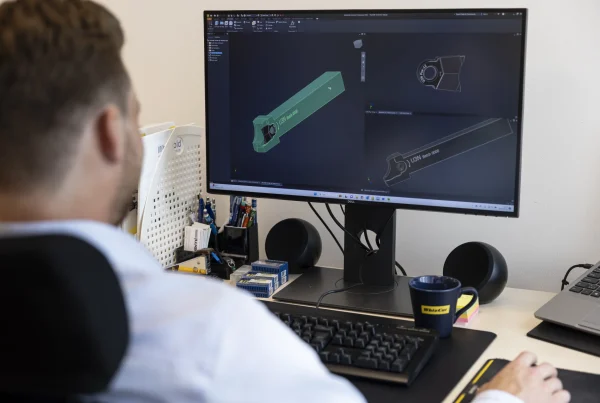 A 3D-model of WhizCuts parting off tool WhizTwin.
