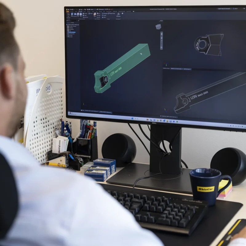 A 3D-model of WhizCuts parting off tool WhizTwin.